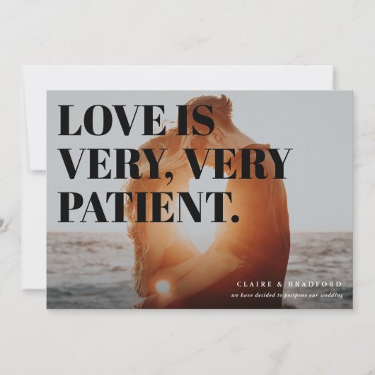 Fett und frech typografisch Hochzeitsperre Ankündigung (Vorderseite)