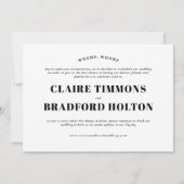 Fett und frech typografisch Hochzeitsperre Ankündigung (Rückseite)