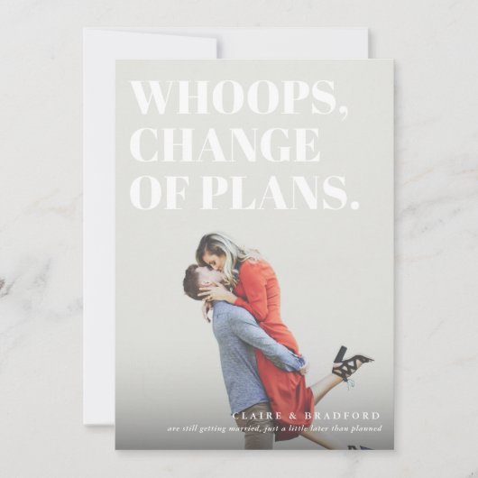 Fett und frech typografisch Hochzeitsperre Save The Date (Vorderseite)