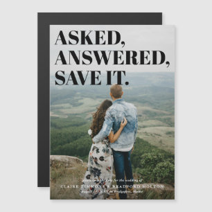 Fett und frech typografische Hochzeit Speichern Si Magneteinladung