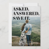 Fett und frech typografische Hochzeit Speichern Si Magneteinladung (Vorderseite)