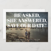 Fett und frech typografische Hochzeit Speichern Si Save The Date (Vorne/Hinten)