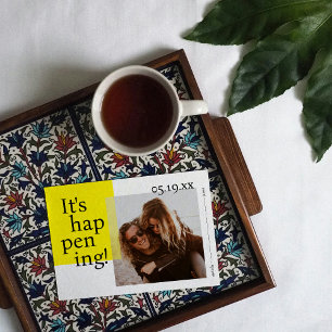 Fett und fröhlich Save the Date Fotokarte Einladung