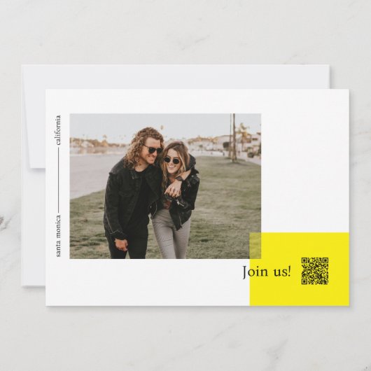 Fett und fröhlich Save the Date Fotokarte Einladung (Rückseite)