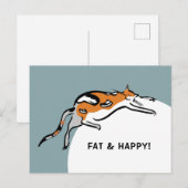 Fett und glücklich! postkarte (Vorne/Hinten)