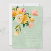 Fett und hell Blüten Blumenzehen Einladung (Vorderseite)