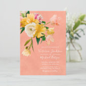 Fett und hell Blüten Blumenzehen Einladung (Stehend Vorderseite)