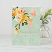 Fett und hell Blüten Brautparty Einladung (Stehend Vorderseite)