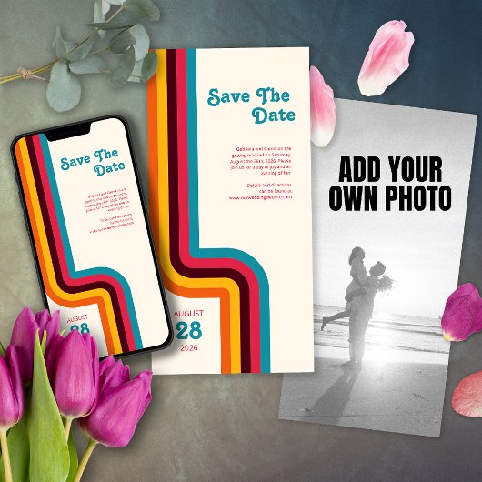 Fett und hell Retro Farbstreifen Hochzeiten