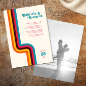 Fett und hell Retro Farbstreifen Hochzeiten Einladung