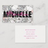 Fett- und Kursivtext | Blumenuntergrund Visitenkarte (Vorne/Hinten)