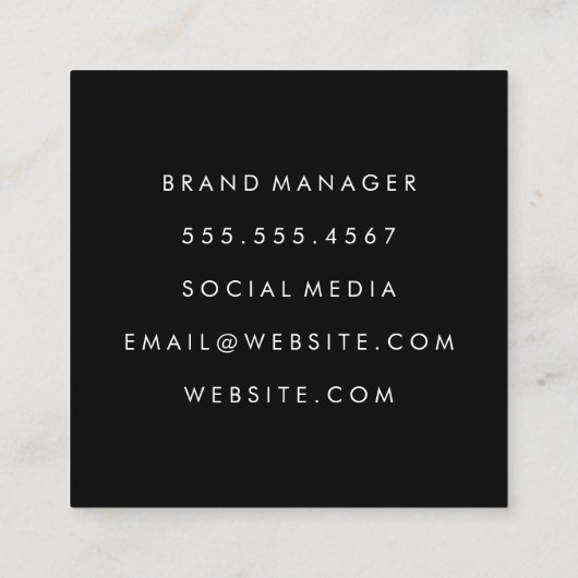 Fett- und Kursivtext Quadratische Visitenkarte (Rückseite)