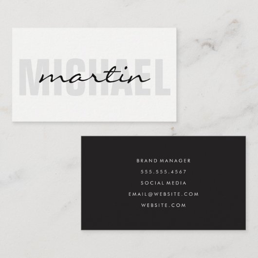 Fett- und Kursivtext Visitenkarte (Vorne/Hinten)