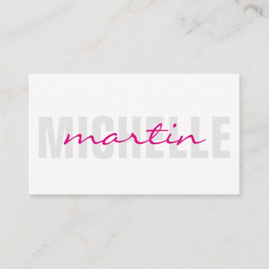 Fett- und Kursivtext Visitenkarte (Vorderseite)