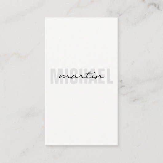 Fett- und Kursivtext Visitenkarte (Vorderseite)