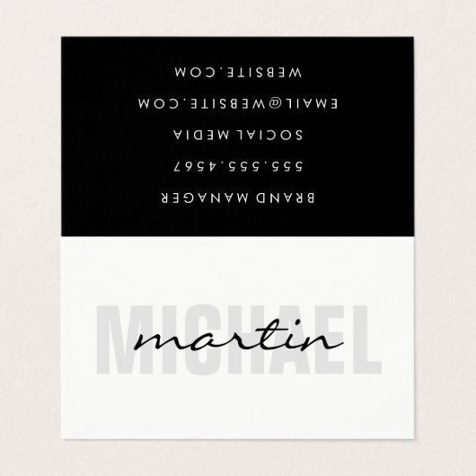 Fett- und Kursivtext Visitenkarten (Außenseite Aufgefaltet)