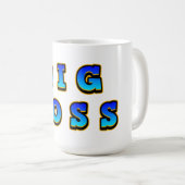 Fett und lebendig Big Boss Text in Dynamic Blue Kaffeetasse (VorderseiteRechts)