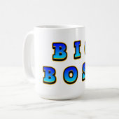 Fett und lebendig Big Boss Text in Dynamic Blue Kaffeetasse (Vorderseite Links)