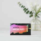 Fett- und lebendige Paint Roler Painter-Visitenkar Visitenkarte (Stehend Vorderseite)