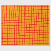 Fett und lebhaft Orange Red Karo Pattern Geschenkpapier (Flach)