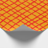 Fett und lebhaft Orange Red Karo Pattern Geschenkpapier (Ecke)