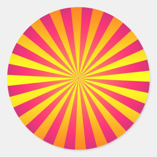 Fett und lebhaft Retro Sunburst Sticker (Vorderseite)