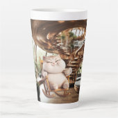 Fett und leichte Kaffeezeit Latte Tasse (Vorderseite)