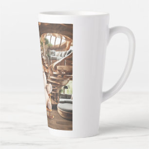 Fett und leichte Kaffeezeit Latte Tasse