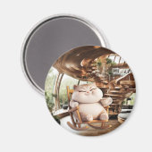 Fett und leichte Kaffeezeit Magnet (Vorderseite/Rückseite)