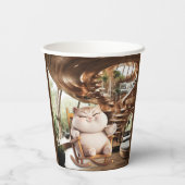 Fett und leichte Kaffeezeit Pappbecher (Rückseite)