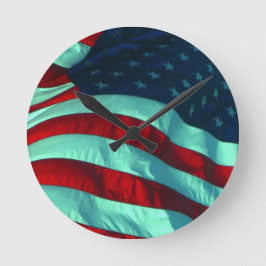 Fett- und leuchtend-patriotische amerikanische Fla Runde Wanduhr