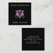 Fett- und Minimal-Videospieltest mit rosa Controll Quadratische Visitenkarte (Vorne/Hinten)