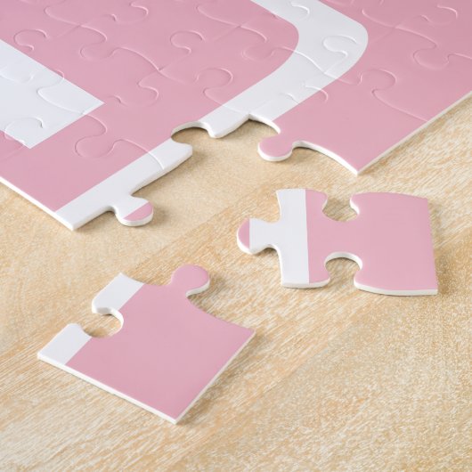 Fett und modern Ihr Name oder Wort | Rosa weiß Puzzle (Seite)