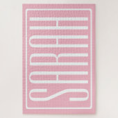 Fett und modern Ihr Name oder Wort | Rosa weiß Puzzle (Vertikal)