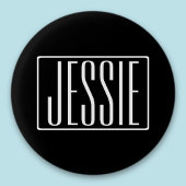 Fett und modern Ihr Name oder Wort | Schwarz weiß Button