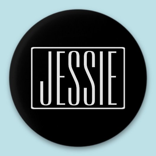 Fett und modern Ihr Name oder Wort | Schwarz weiß Button