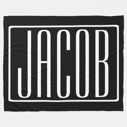 Fett und modern Ihr Name oder Wort | Schwarz weiß Fleecedecke (Vorderseite (Horizontal))