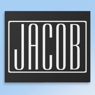 Fett und modern Ihr Name oder Wort   Schwarz weiß Geschenkpapier