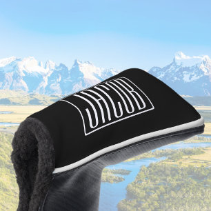 Fett und modern Ihr Name oder Wort   Schwarz weiß Golf Headcover