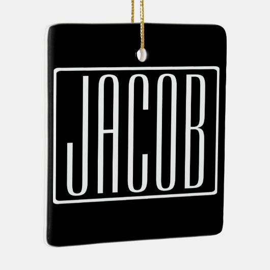 Fett und modern Ihr Name oder Wort | Schwarz weiß Keramikornament (Rechts)