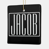 Fett und modern Ihr Name oder Wort | Schwarz weiß Keramikornament (Links)