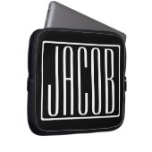 Fett und modern Ihr Name oder Wort | Schwarz weiß Laptopschutzhülle (Vorne Rechts)