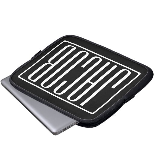 Fett und modern Ihr Name oder Wort | Schwarz weiß Laptopschutzhülle (Vorne Knopf)