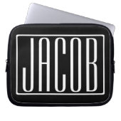 Fett und modern Ihr Name oder Wort | Schwarz weiß Laptopschutzhülle (Vorderseite)