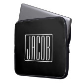 Fett und modern Ihr Name oder Wort | Schwarz weiß Laptopschutzhülle (Vorderseite Links)