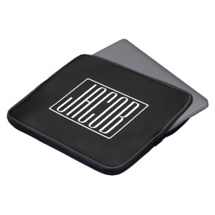 Fett und modern Ihr Name oder Wort   Schwarz weiß Laptopschutzhülle