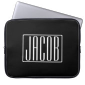Fett und modern Ihr Name oder Wort | Schwarz weiß Laptopschutzhülle (Vorderseite)