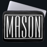 Fett und modern Ihr Name oder Wort | Schwarz weiß Laptopschutzhülle<br><div class="desc">kühl und modern.</div>