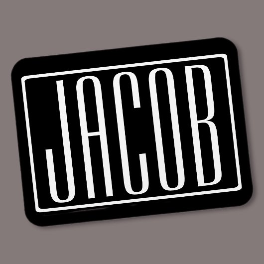 Fett und modern Ihr Name oder Wort | Schwarz weiß Magnet