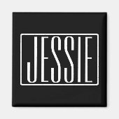 Fett und modern Ihr Name oder Wort | Schwarz weiß Magnet (Vorne)